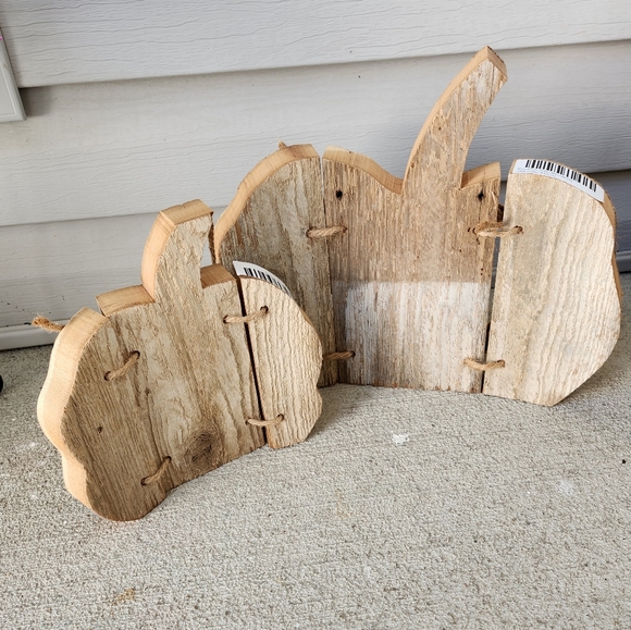 Barnwood pumpkins set Halloween Fall Decor - Picture 4 of 7